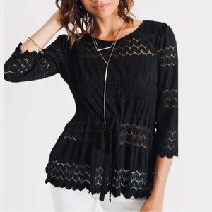 Island Fire Crochet Top EUC